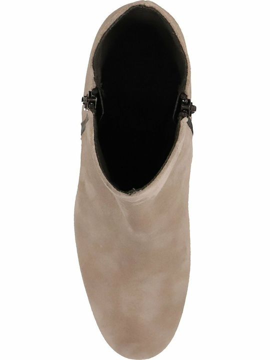 Wildleder Stiefeletten Damen Taupe