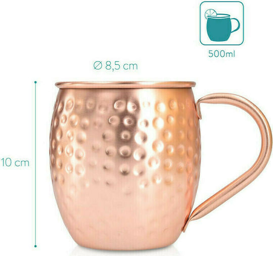 Navaris Moscow Mule Σετ Ποτήρια από Ανοξείδωτο Ατσάλι Ροζ 500ml 4τμχ