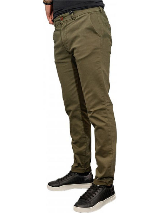 Taylor Παντελόνι Chino Ελαστικό σε Slim Εφαρμογή Χακί