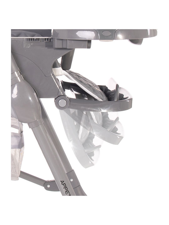 Lorelli Appetito Foldable Baby Highchair with Metal Frame & Fabric Seat Beige