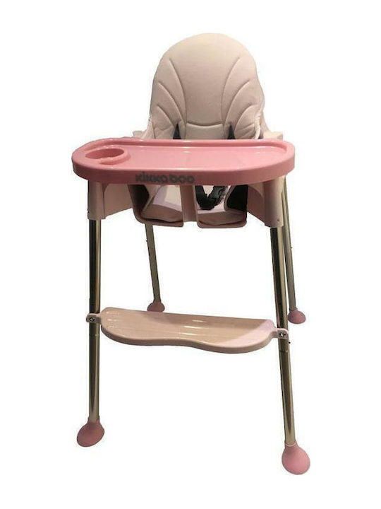 Kikka Boo Sky-High Baby Highchair 2 in 1 with Adjustable Height Pink