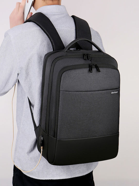 Playbags M1106-937 Waterproof Backpack for Laptop 15.6" with USB Port in Black Color