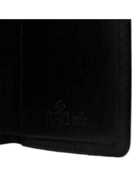 Lancaster Δερμάτινο Ανδρικό Πορτοφόλι Καρτών με RFID και Μηχανισμό Slide Μαύρο
