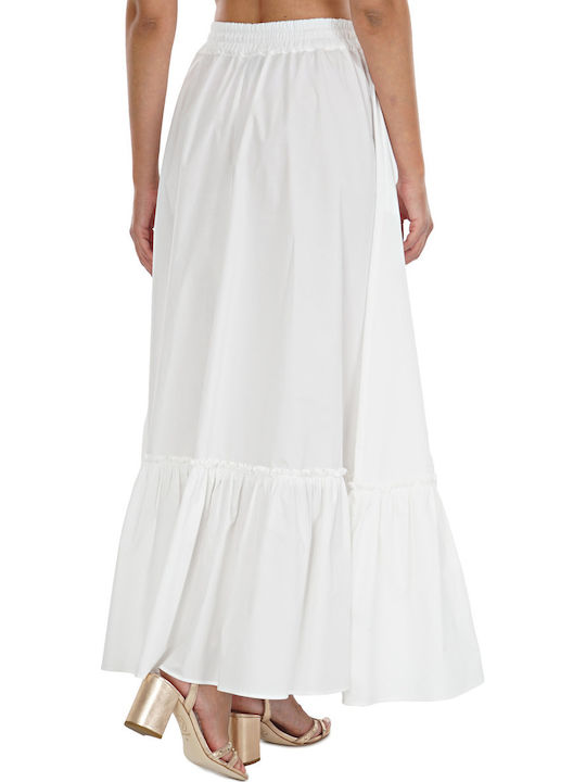 Pinko High Waist Maxi Skirt in White color