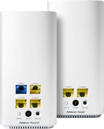 Asus ZenWiFi AC (CD6) Access Point με Mesh Wi‑Fi 5 Dual Band (2.4 & 5GHz) Διπλό Kit
