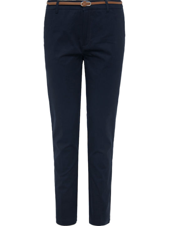 Pantaloni Dama Chino Slim Fit Albastru Marin