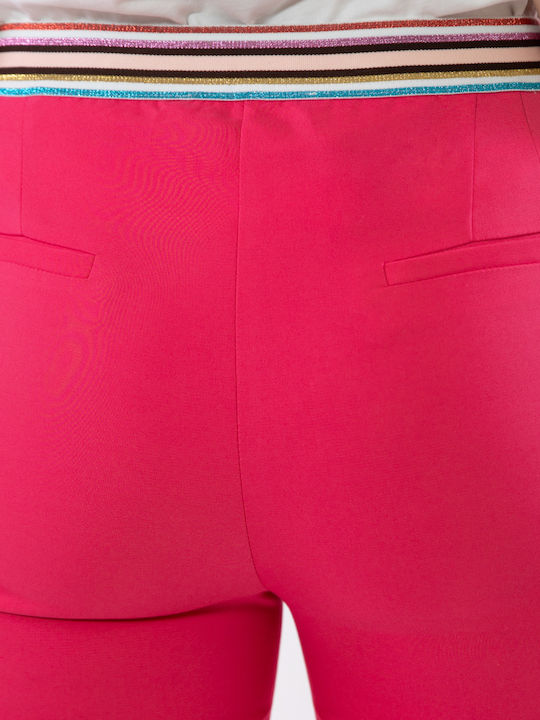 Women's Fabric Capri Pants Fuchsia