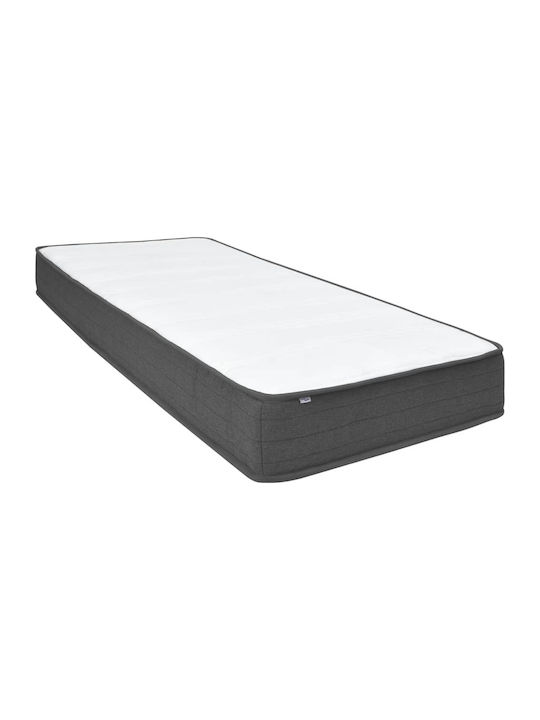 vidaXL King Size Upholstered Fabric Bed Dark Gray with Slats and Mattress 200x200cm