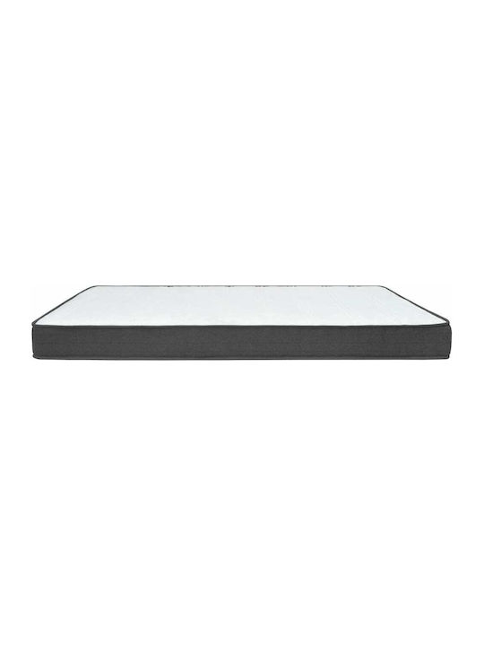 vidaXL King Size Upholstered Fabric Bed Dark Gray with Slats and Mattress 200x200cm