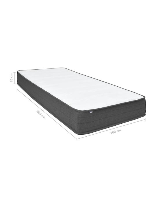 vidaXL King Size Upholstered Fabric Bed Dark Gray with Slats and Mattress 200x200cm