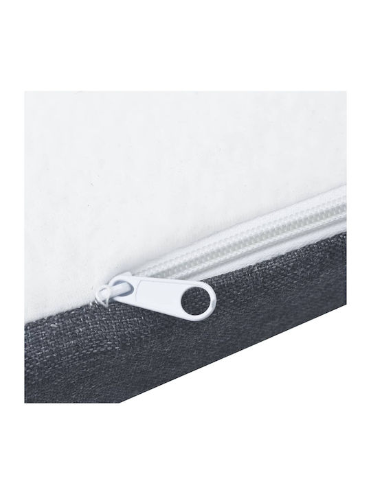 vidaXL King Size Upholstered Fabric Bed Dark Gray with Slats and Mattress 200x200cm