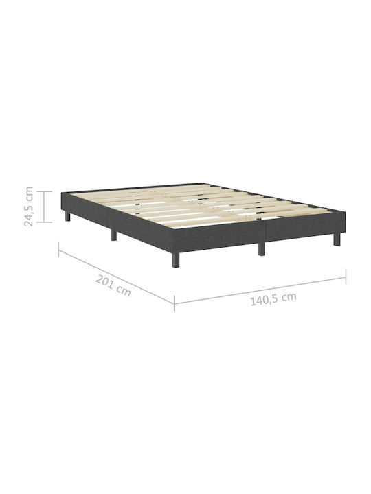 Doppelbett Mit Stoff Dunkelgrau Mit Lattenrost Für Matratze 140x200cm