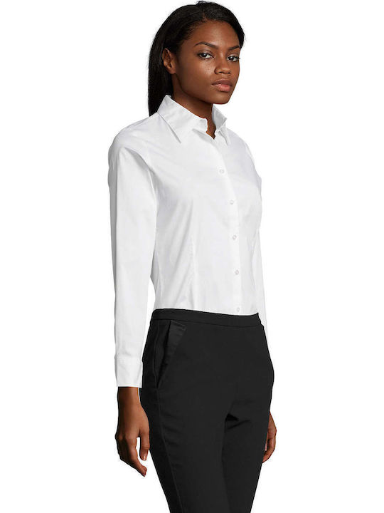 Eden Women's Monochrome Long Sleeve Shirt White