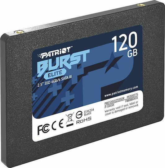 Patriot Burst Elite SSD 120GB Type 2.5'' with SATA III Connection PBE120GS25SSDR