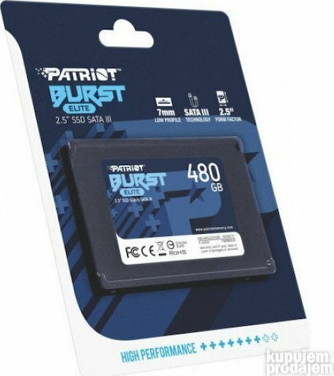 Patriot Burst Elite SSD 480GB 2.5'' Type with SATA III Connection PBE480GS25SSDR