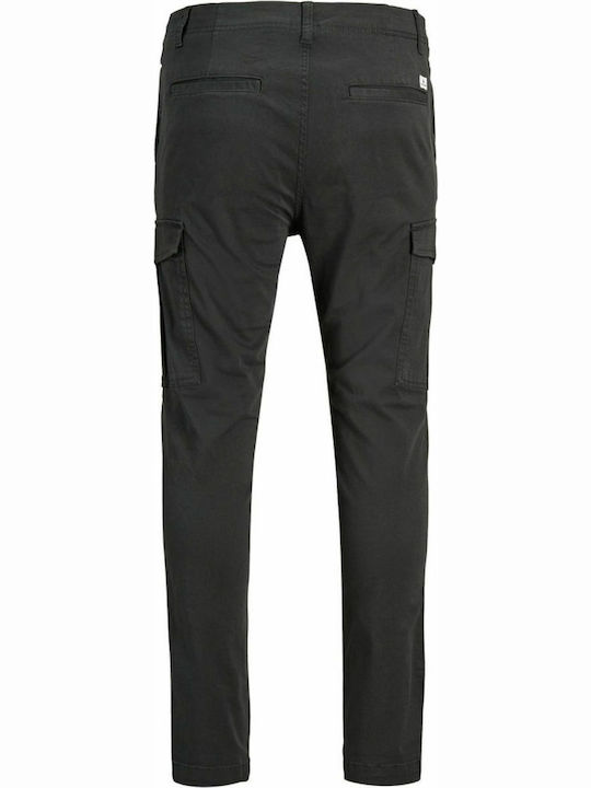 Trousers Cargo Elastic in Slim Fit Black