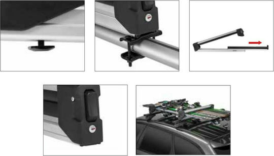Menabo Yelo Car Ski Mounts Suitable for 6 Ski Pairs or 4 Snowboards