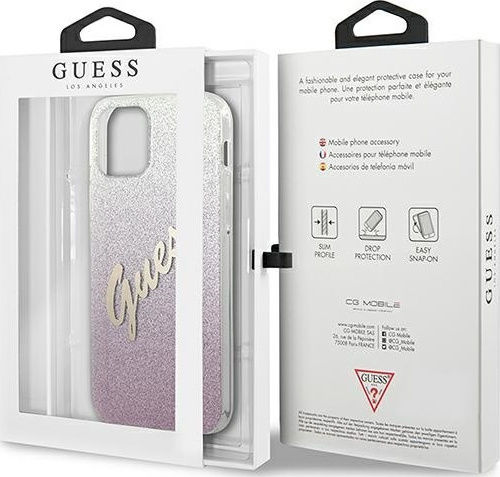 Guess Glitter Gradient Script Back Cover Πλαστικό Πολύχρωμο (iPhone 12 mini)
