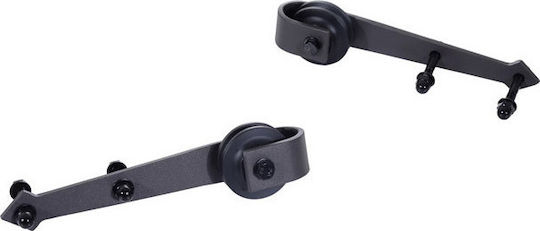 HomCom Sliding Door Mechanism for Wooden Door 180cm Black