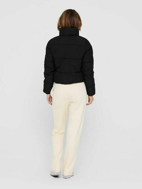 Dolly Crop Γυναικείο Puffer Μπουφάν για Χειμώνα Μαύρο