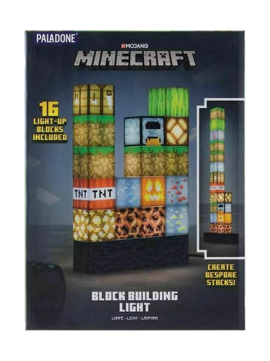 Paladone Led Kids Decorative Lamp Minecraft Block Building Multicolour 20x6x27εκ.