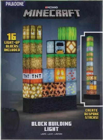 Paladone Led Kids Decorative Lamp Minecraft Block Building Multicolour 20x6x27εκ.