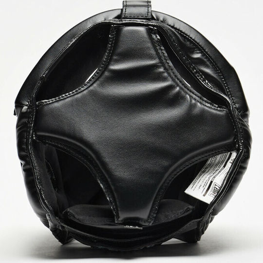 Leone Plastic Pad Adult Full Face Boxing Headgear Synthetic Leather Black