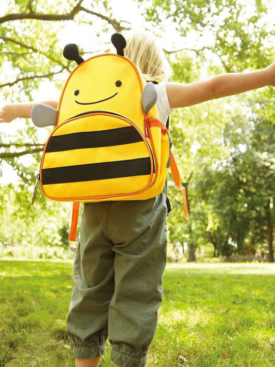 Skip Hop Zoo Bee School Bag Backpack Kindergarten Yellow with Water Bottle Holder