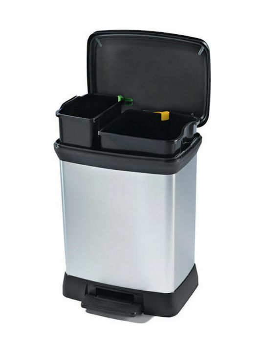 Curver Waste Bin Recycling Plastic with Pedal Silver 30lt 1pcs