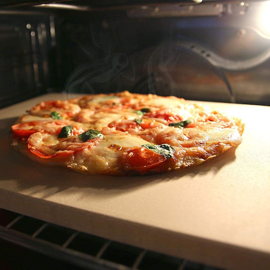 Navaris Placă de copt Plăci de copt pentru pizza cu Suprafață din Piatră Flat 38x30x1.5cm