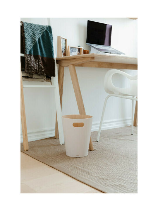 Umbra Woodrow Office Wooden Waste Bin 7.5lt White 23x22.9x28cm
