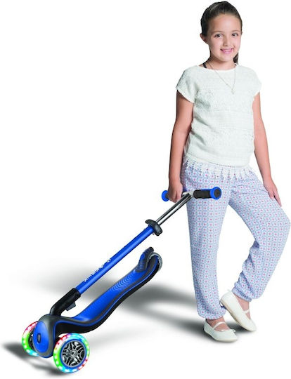 Globber Kids Scooter Foldable Elite Deluxe Lights 3-Wheel for 3+ years Years Blue