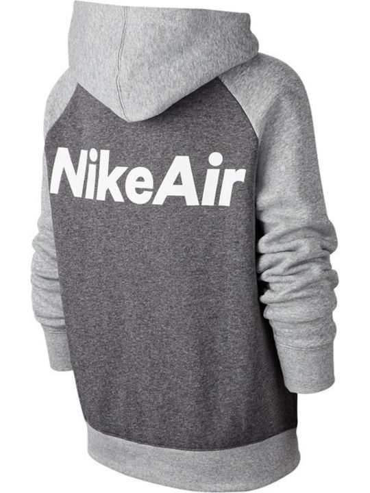 Nike Αθλητική Παιδική Ζακέτα Φούτερ Fleece με Κουκούλα Γκρι Air