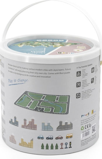 Viga Toys Конструктори Modern City Дървени за 2+ Години 56 Бройки