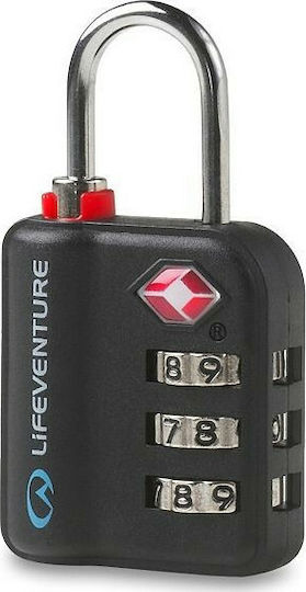 Lifeventure TSA Lifeventure Stahl Vorhängeschloss Messing Einstellbar Kombination Schwarz mit TSA-Zertifizierung 15mm Black 1Stück
