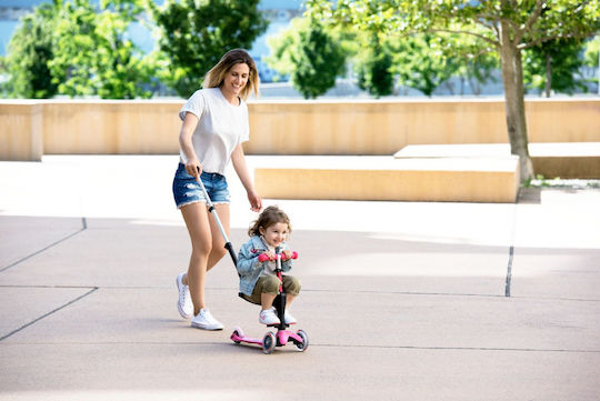 Micro Kids Scooter Foldable Mini 3 In 1 Deluxe Plus 3-Wheel with Seat for 1-5 Years Fuchsia