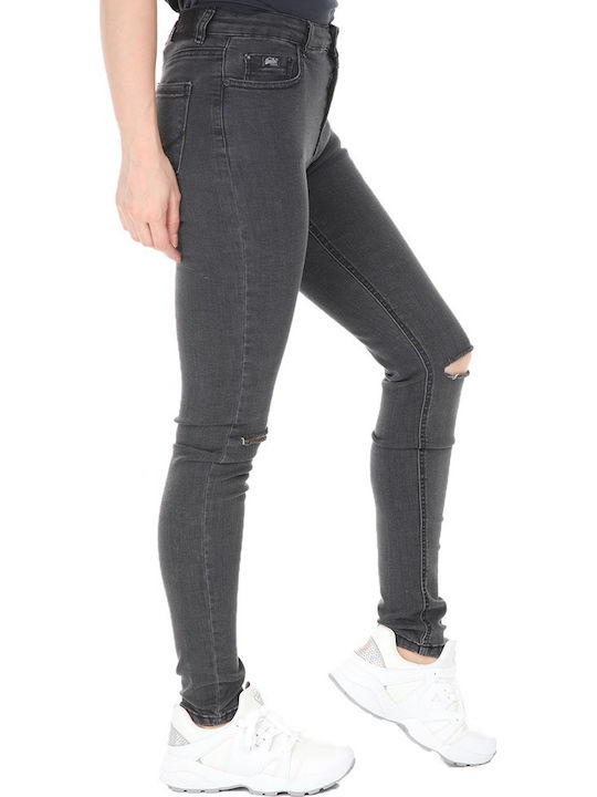 Γυναικείο Jean Παντελόνι με Σκισίματα σε Skinny Εφαρμογή Μαύρο