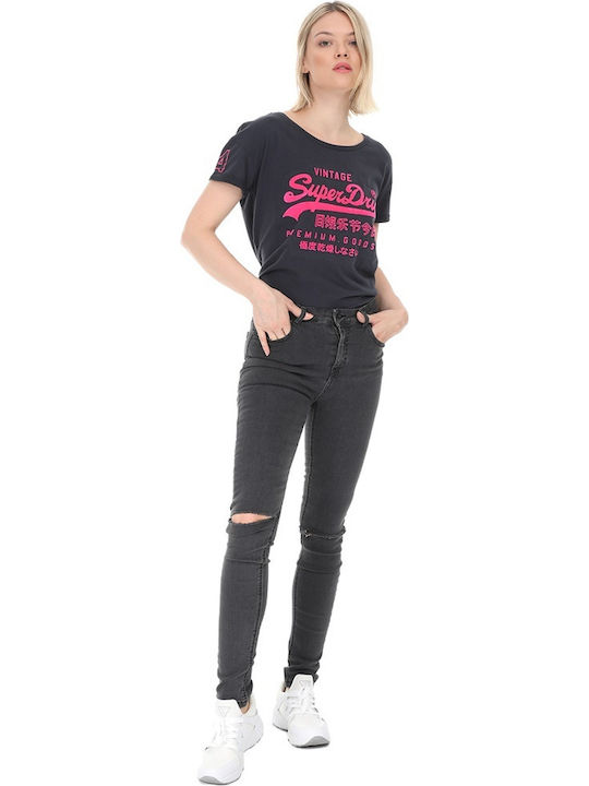 Γυναικείο Jean Παντελόνι με Σκισίματα σε Skinny Εφαρμογή Μαύρο