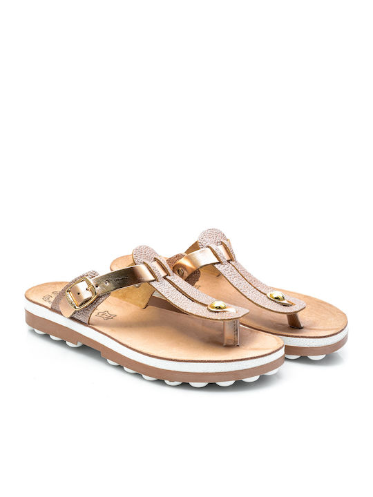 Mirabella Leather Women's Flat Sandals Anatomic Rosegold