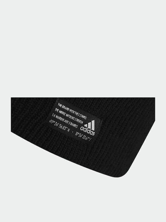 Performance Beanie Unisex Σκούφος με Rib Πλέξη σε Μαύρο χρώμα