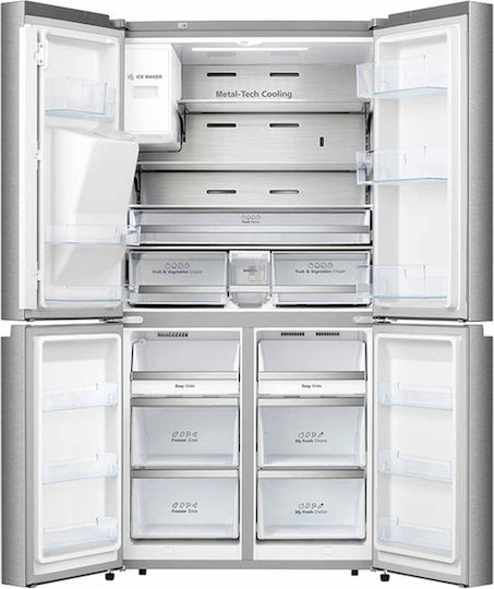 Hisense Side-by-Side Kühlschrank 585Es Total NoFrost H178.5xB91.2xT72.5cm. Inox RQ760N4AIF