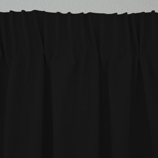 Lino Home Vorhang mit Bleistiftfalten Renas Schwarz 140x280cm