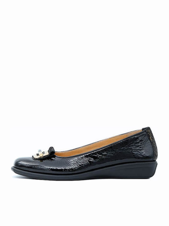2172-334 Patent Leather Women's Loafers in Black Color E-2172