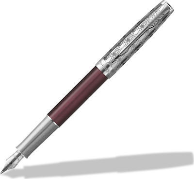 Parker Sonnet Premium Stilou Fine Roșu din Aluminiu cu Albastru Cerneală