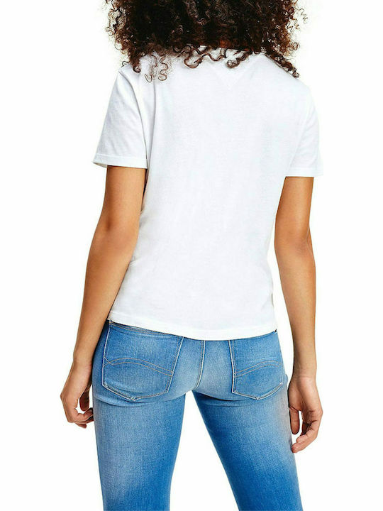 Tommy Hilfiger Γυναικείο T-shirt Λευκό με Λαιμόκοψη V