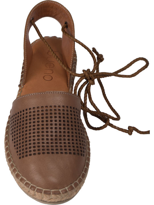 Women's Leather Espadrilles Tabac Brown