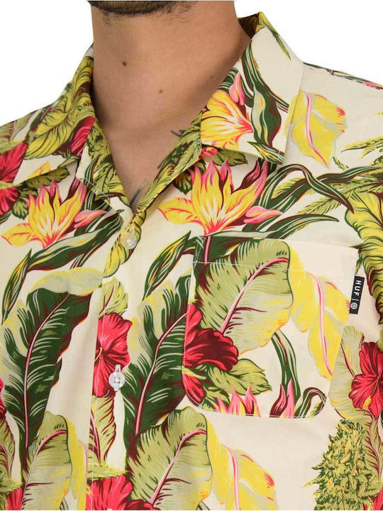 Short-sleeved Cotton Shirt Floral Multicolour