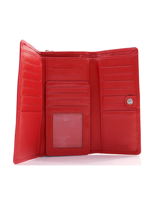 452 Large Leather Women's Wallet Red