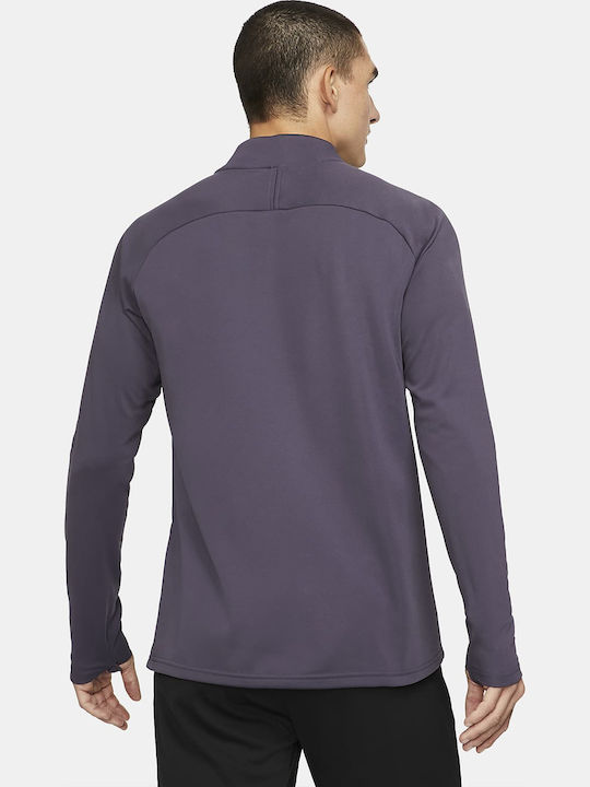 Nike Academy Soccer Drill Men's Athletic Long Sleeve Blouse Dri-Fit with Zipper Dark Raisin