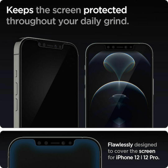 Spigen GLAS.tR EZ Fit Закалено стъкло 2бр (iPhone 12 mini)